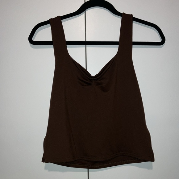 Women’s Sexy Cropped, Pleated Sweetheart Neck Tank Top Cropped Cami - Picture 5 of 5